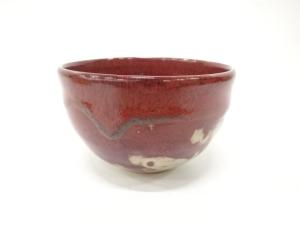 辰砂釉　茶碗(無地箱付)